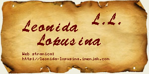 Leonida Lopušina vizit kartica